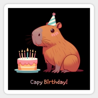 Cappy Capy Birthday Capybara Magnet